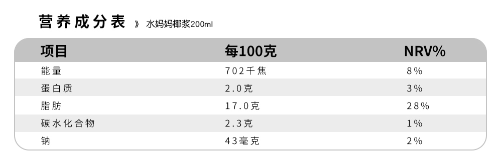 水妈妈椰浆200ml*2 椰奶冻椰汁