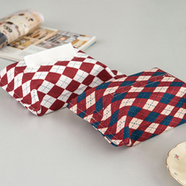 Christmas tissue set red plaid New Year tissue box modern simple fabric tissue cover car tissue box