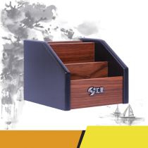 Huixing Creative Fashion Desktop Stationery Storage Box Multifunction Business Wood Business Card Holder Office Pen Holder 
