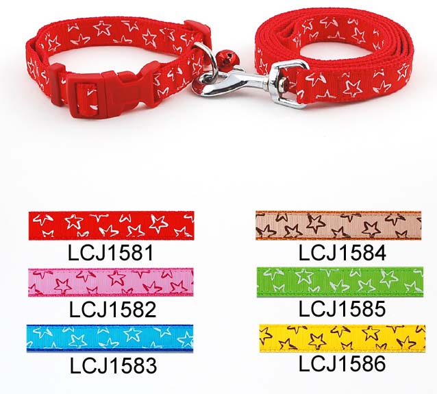Pet traction with dog rope with chain holding baby with star paste pull neck belt