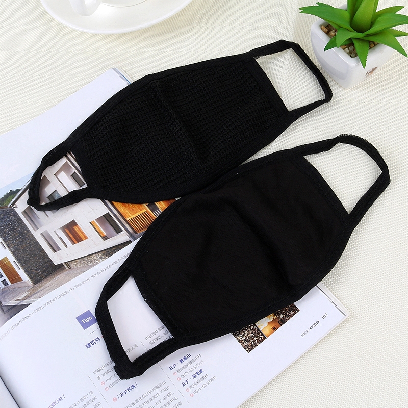 Black mask fine wool line double dust anti-fog and smog riding spring and autumn thin section ear hanging male and female labour protection mask