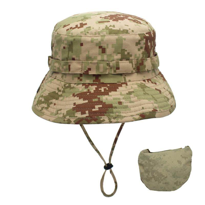 Spring for men and women Outdoor camouflak sunbeds Small basin hat fisherman's hat summer pocket to contain sunscreen for fishing