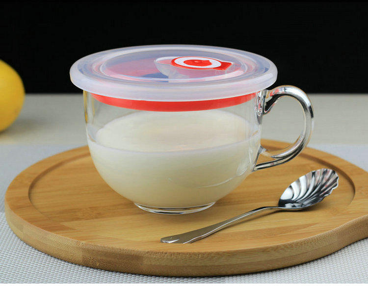 Dễ thương cốc sữa chua ngũ cốc ăn sáng với tay cầm bát thủy tinh chịu nhiệt trái cây trà sữa tráng miệng cửa hàng lò vi sóng cốc bình giữ nhiệt lock&lock 1000ml