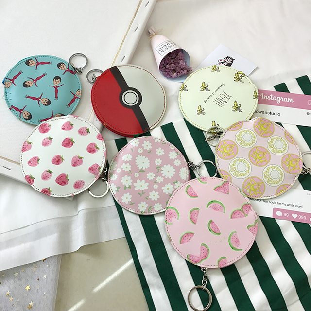 Cô gái trái tim ví tiền nhỏ ma thuật Sakura gói nữ Mini phim hoạt hình dễ thương cá tính tròn móc túi ví lv nam