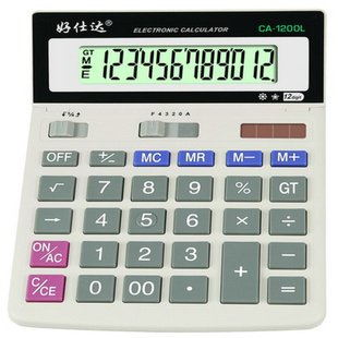 Good Shida Calculator 12 Bits Counter CA-1200L Computer Big Caption Dual Power-Taobao