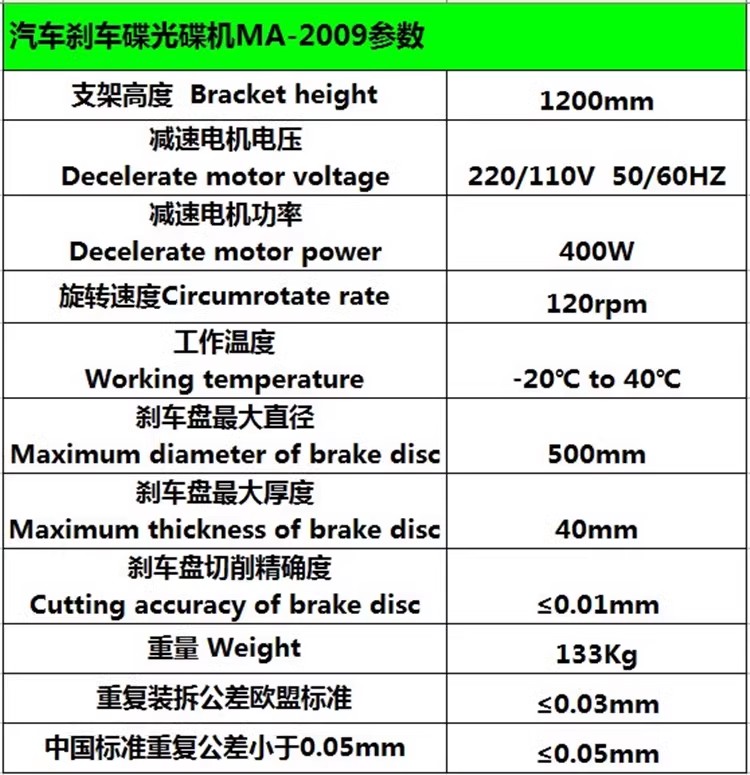 Kevin MA2009 Stepless Variable Speed Disc Grinder Disc MAchine Brake Disc Repair MAchine Brake Disc Disc Disc Grinder