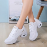 Белые модные туфли, танцующая демисезонная обувь, из натуральной кожи, мягкая подошва