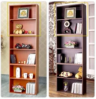 Không có cửa tủ PVC giấy đối mặt với trẻ em tủ sách duy nhất tủ sách lưu trữ Tủ sách Tủ miễn phí nội thất lớp dân cư mẫu tủ quần áo gỗ tự nhiên 4 cánh