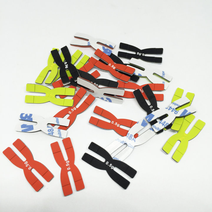POWERTI badminton racket weighted piece feather racket balance sheet H type 0.5 g silicone racket head balance bar