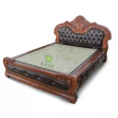 Double temperature double cut solid wood jade bed heating bedroom electric bed Jade Kang electric jade bed board 006