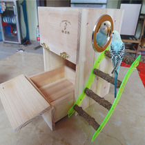Solid Wood budgerigar breeding box drawer hatching nest small birds nest wooden vertical peony resistant to bite
