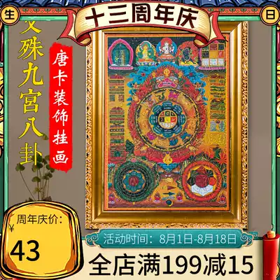 Nine palaces Bagua figure Thangka photo frame picture frame Tibetan God of Wealth Buddha statue decorative painting Tibetan Buddha mural Thangka hanging painting