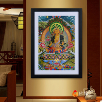 Gizang King Bodhisattva Thangka hanging painting Tibetan living room entrance solid wood photo frame decoration painting gold-plated Buddha statue mural