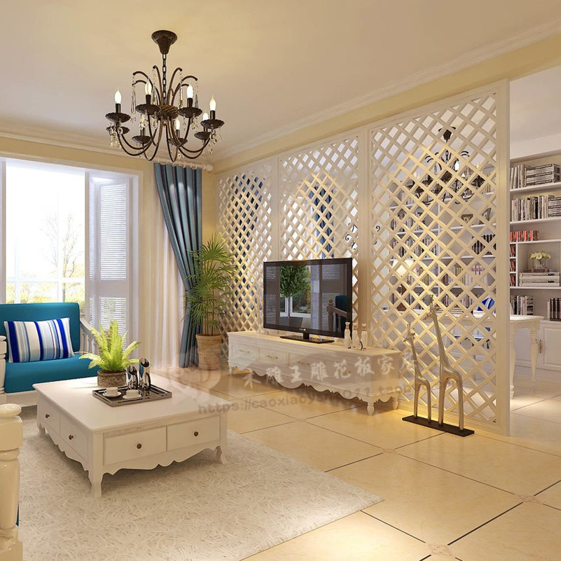 Diamond-shaped lattice cut-out partition MDF lattice screen partition wall Carved board Skeletonized board entryway partition