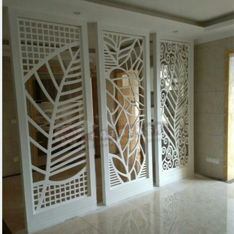 Minimalist large leaf hollowed-out partition wall plantain leaf sculpted flower plate Xuanguan floriger dense plate screen through flower plate