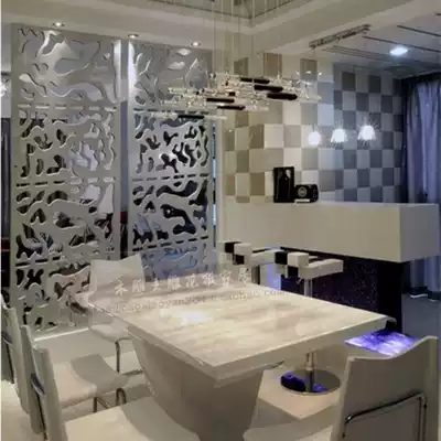 Nordic hollow board porch partition dining room carved board screen density board flower grid background wall board