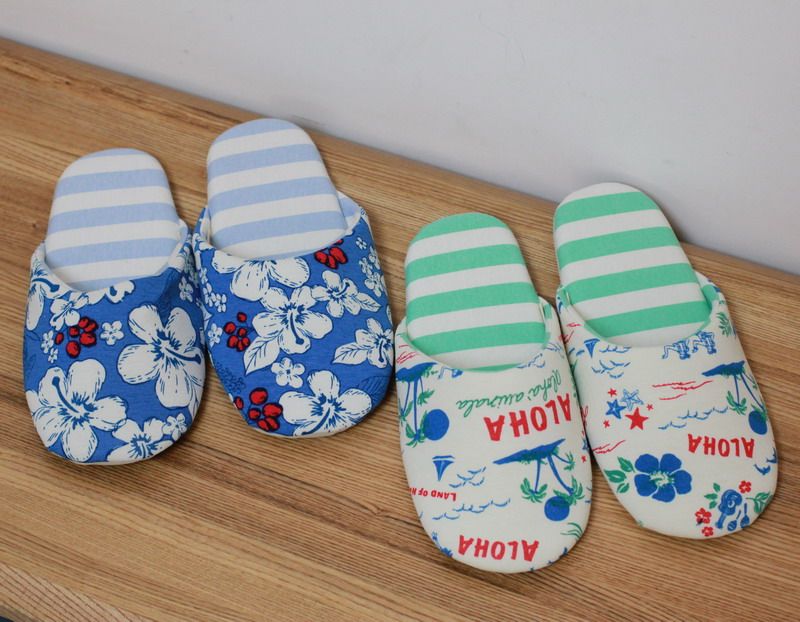 Knitted Hawaii printed neutral indoor household slippers air conditioned home shoes