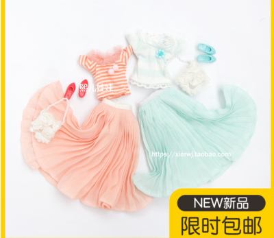 taobao agent Handmade pleated skirt 22 30 45 60cm dressing doll suits 8 minutes 6 points, 4 points BJD clothes free shipping