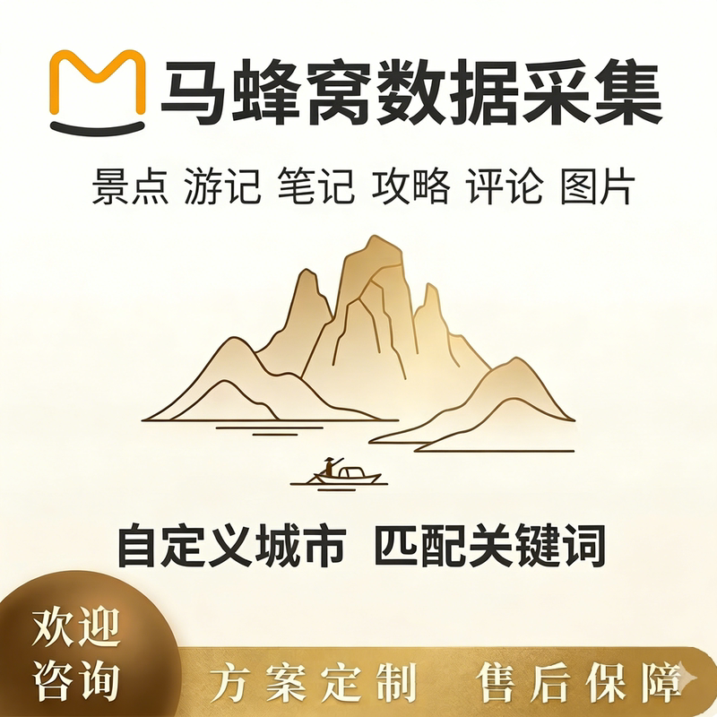 Data Collection and Crawling of Pictures, Reviews, and Notes on Tourist Attractions in the City from the Ma Fengwo Data Platform