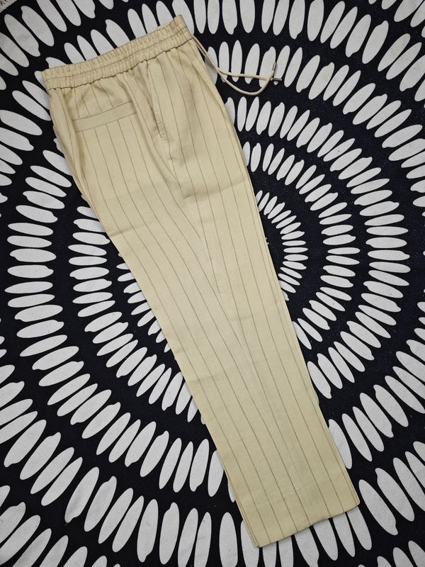 Linen Drawstring Pants Linen Jogging Pants Spring and Summer Striped Linen Pants Italian Linen Casual Pants