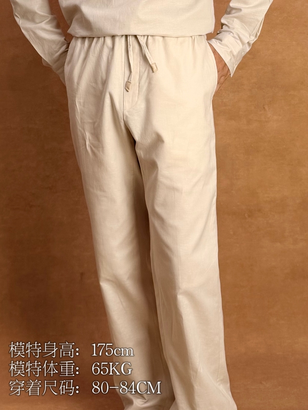 Marlyn Casual Pants, Beige Linen Jogger Pants, Machine Washable Cotton Linen Casual Pants, Loose and Comfortable Fit