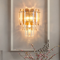 Postmodern light luxury crystal wall lamp living room background wall aisle lamp simple bedroom bedside lamp creative wall lamp