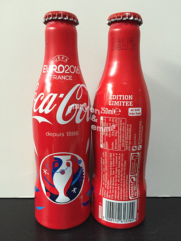 French Coca-Cola 2016 European Cup Theme Commemorates the aluminium bottle collection