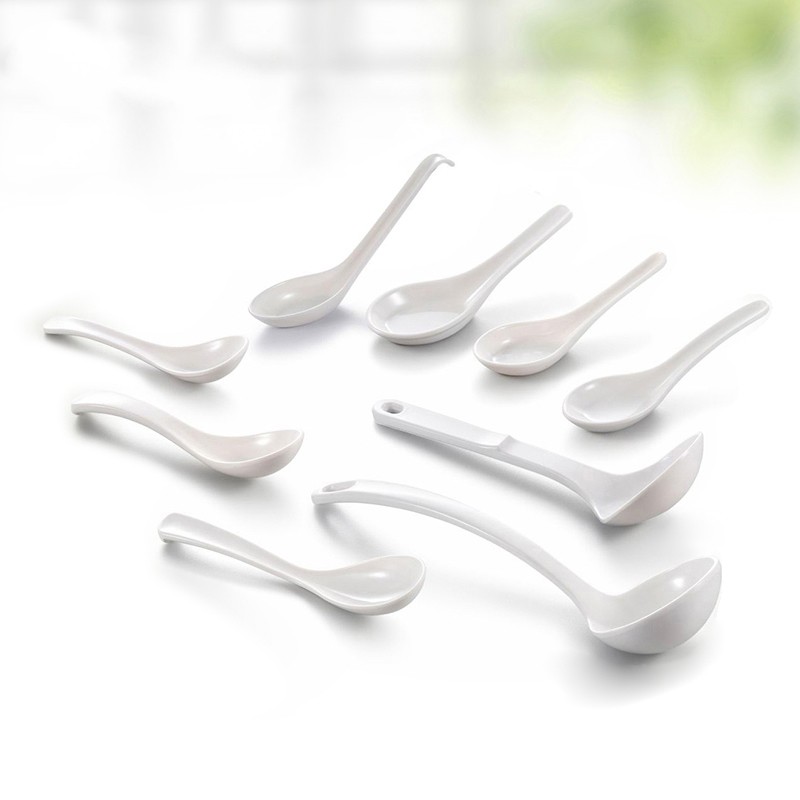Porridge spoon small spoon short handle long handle soup spoon white Korean style day style cute plastic melamine imitation porcelain tableware