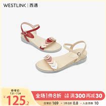 West Encounter Sandals Womens Summer Middle Heels 2022 New Womens Fashion Coloured Loving Sweet Beauty Fairy Wind with sandals