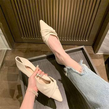 Genuine Leather Pointed-Toe Flats for Women, 2025 New Versatile Shallow Mouth Flat Shoes, French Fairy Style Large Size Women's Shoes