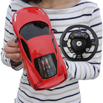 Childrens steering wheel remote control car model electric remote control car child simulation car charging racing model toy