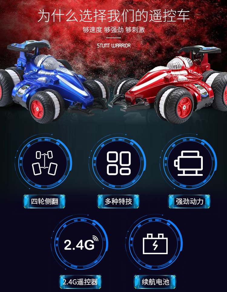 Xe tải từ xa đồ chơi trẻ em sạc điện dumper chiến binh lớn trôi lật xe đóng thế xe off-road xe đồ chơi bé trai
