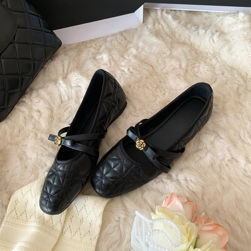 3/5cm Height-Increasing French-Style Black Mary Jane Shoes for Women, New Style Small Leather Shoes with Bow, Shallow Mouth Single Shoes 3/5cm Height-Increasing French-Style Black Mary Jane Shoes for Women, New Style Small Leather Shoes with Bow, Shallow Mouth Single Shoes