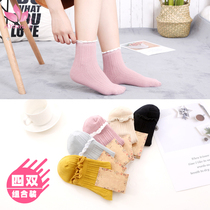 Socks Childrens pure cotton medium tube socks day Faculty Wind autumn Winter New products Students sports lace socks cute girl socks