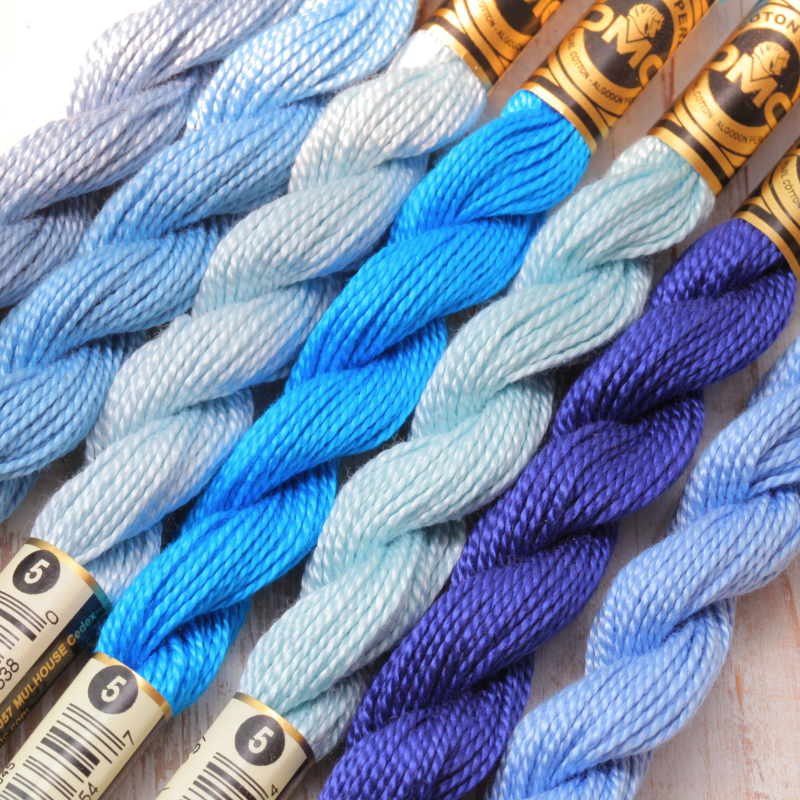 French DMC No. 5 lace thread pearl cotton embroidery thread tassel thread blue (1) 22 colors