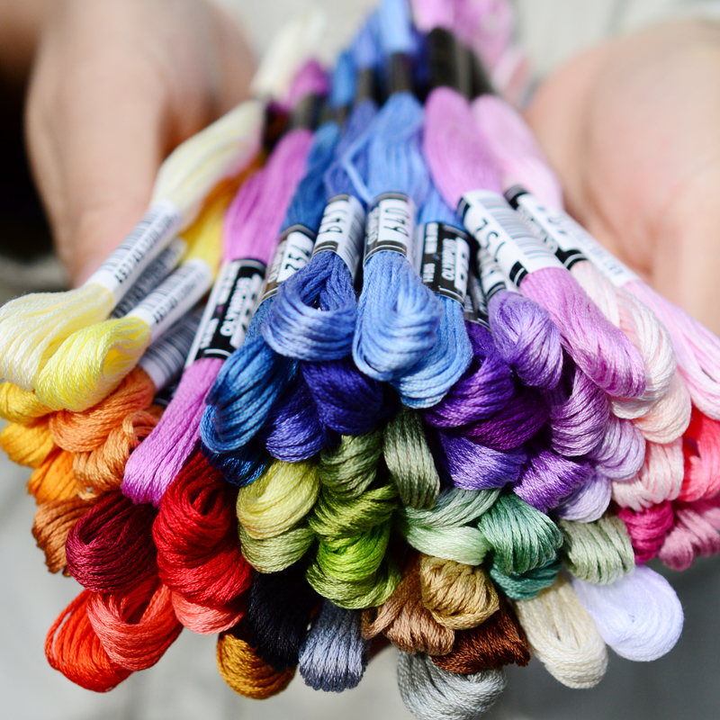 Japan Olympus olympus 25 embroidered thread turquoise and substyle 60 color suit line-Taobao
