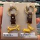 Hong Kong Chow Tai Fook Pet Pet Dog Pure Gold Pendant Corgi French Bulldog Poodle Bone Paw Keychain Clasp