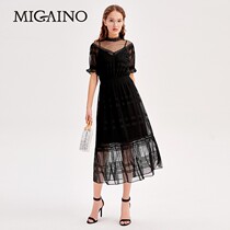 MJ24DA633 manyanu elegant sexy lace dress 2019 new summer waist slim Medium-length dress