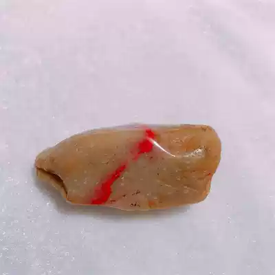 Natural Laokeng Changhua chicken bloodstone Tianhuang frozen seed raw stone Tunneling chicken bloodstone raw stone 31 grams