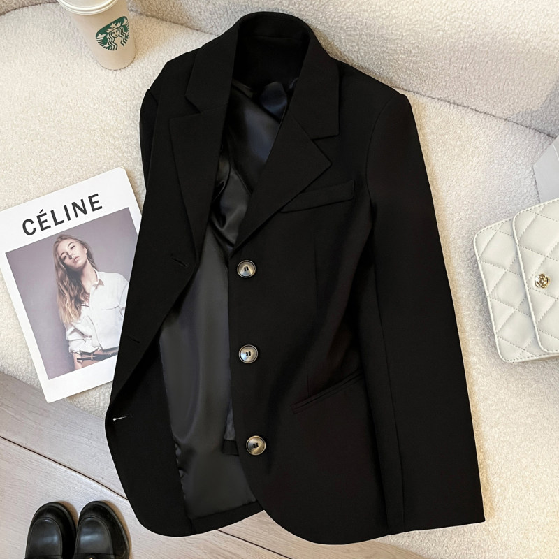 Supdorx~Black Super Trendy Blazer for Women, Spring and Autumn Korean Style, High-End Street Style, Loose Casual Commuter Suit Supdorx~Black Super Trendy Blazer for Women, Spring and Autumn Korean Style, High-End Street Style, Loose Casual Commuter Suit