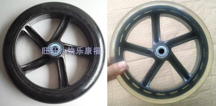Children skate wheel 7 inch wheelchair wheel PU polyurethane wheel 175 * 30MM with double bearing