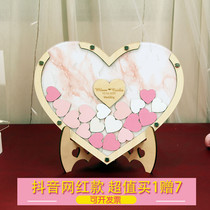 ins Net red creative little red book recommended creative love wedding ceremony welcome card sign-in frame wooden sign board