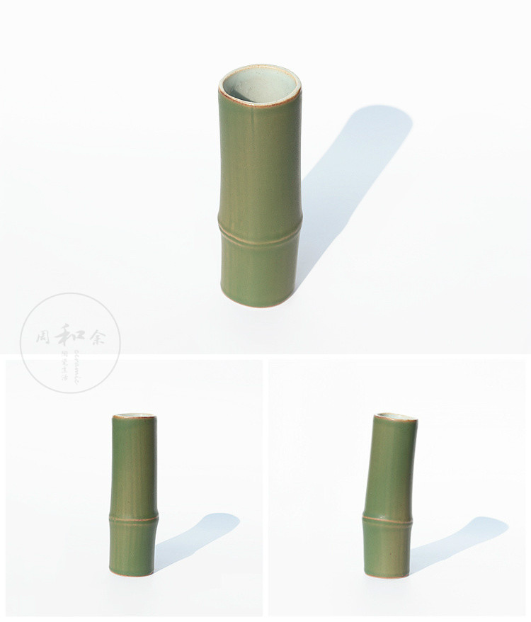Sáng tạo gốm sứ cốc tre cắm hoa chậu giả nồi tre ống bình trang trí lưu trữ ống tre quà tặng - Vase / Bồn hoa & Kệ các loại bình cắm hoa
