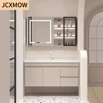 Cream style new ceramic integrated basin bathroom cabinet washbasin washbasin smart mirror cabinet combination washbasin