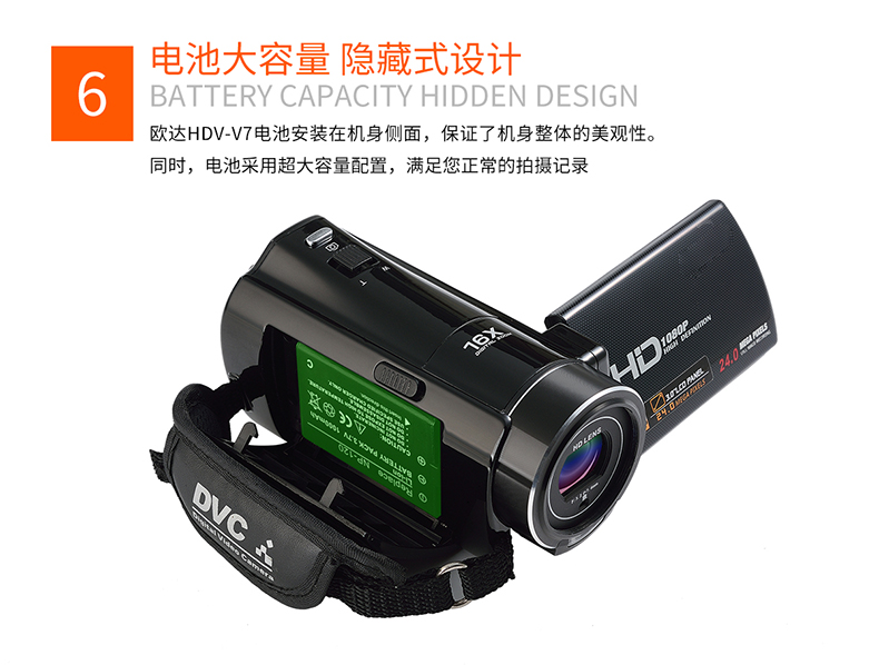 Ordro Ou Da HDV-V7 Máy ảnh mini HD chuyên nghiệp Máy ảnh mini Du lịch tại nhà dv Nhiếp ảnh