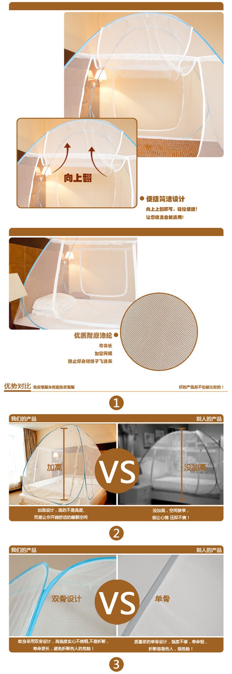 lưới ma thuật yurt lưới gấp lưới sinh viên lưới 1,0258 m cài đặt miễn phí dưới - Lưới chống muỗi màn chụp chống muỗi gấp gọn