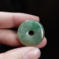 Official house~Qing Dynasty old jade Ping An buckle is basically full of color spicy green waxy seed finished product no pattern no crack can be inlaid