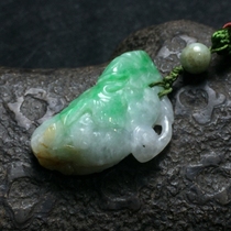 Official house~Qing Dynasty open the door old jade carving pieces many children and many blessings Yang green spicy waxy seed old taste foot round carving