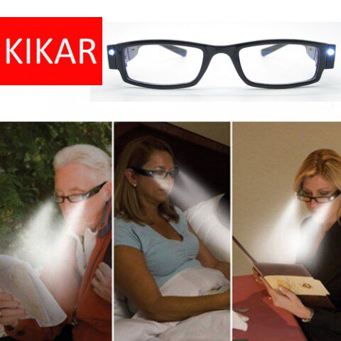 KiKAR multifunction LED reading glasses upscale radiation-proof fashion belt light old flower view mirror lighting male and female