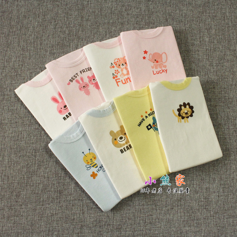 Children's pure cotton blouse spring and autumn baby underwear male and female baby's long - sleeved autumn clothes middle child T - shirt